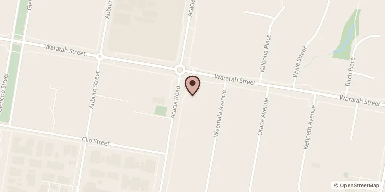 Street map showing Backstreet Brew at 78 Acacia Rd, Kirrawee