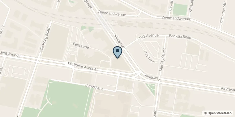 Street map showing Ballyhoo Hair at Ste 1, Level 1/320 Kingsway, Caringbah