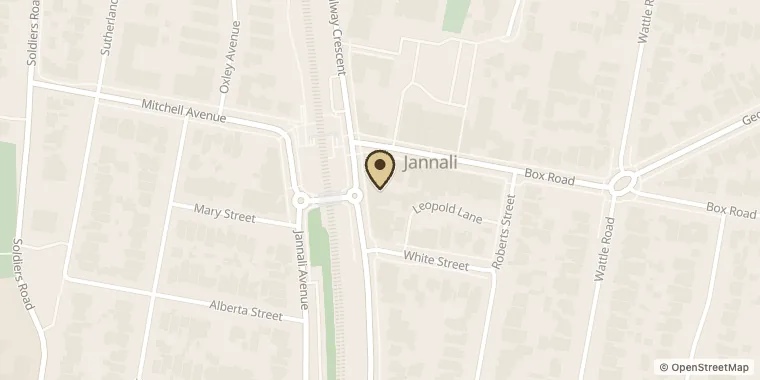 Street map showing Bottle Keg Can at Shop 3/78/80 Railway Cres, Jannali