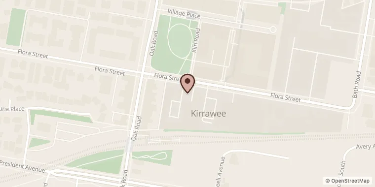 Street map showing Brick Pit Espresso at 42a Flora St, Kirrawee