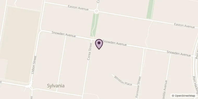 Street map showing Covergirl Marine Trimming at 38 Snowden Ave, Sylvania