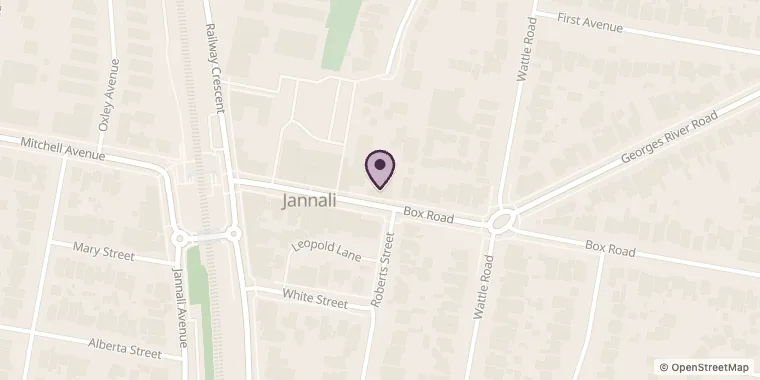 Street map showing Do Re Mi Studios at 2/525 Box Rd, Jannali