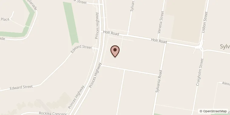 Street map showing Dough'd Up at 282-288 Princes Hwy, Sylvania