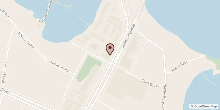 Street map showing Eight Things at 57 Princes Hwy, Sylvania