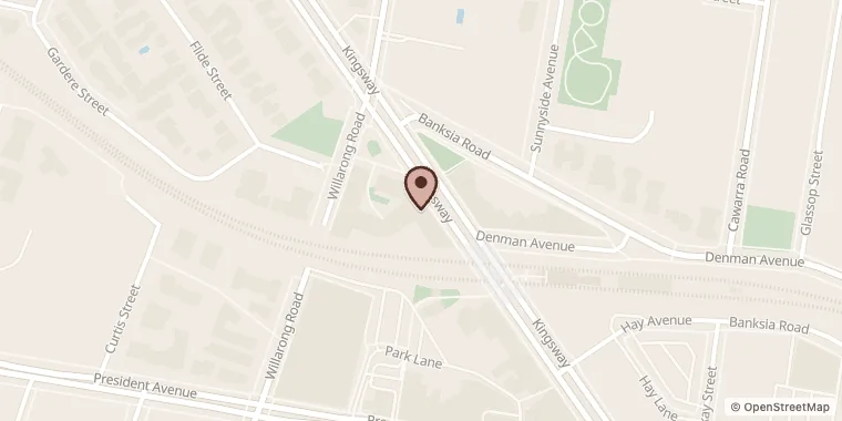 Street map showing Essenze Chocolate at 10/360 Kingsway, Caringbah
