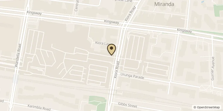 Street map showing Eternity Jewellers at 600 Kingsway, Miranda
