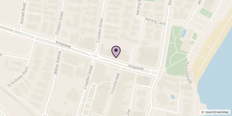 Street map showing Gigi ink at Kingsway, Cronulla