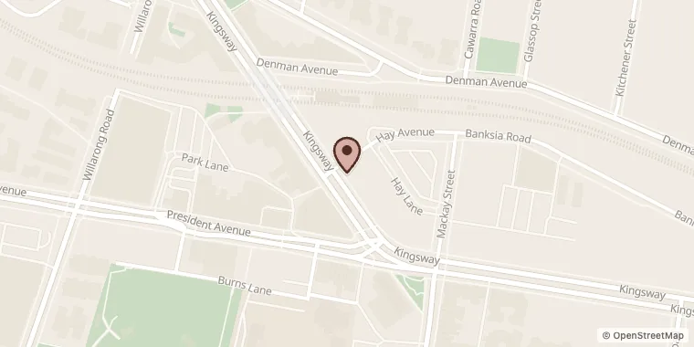 Street map showing Haru Fresh Sushi Caringbah at 339 Kingsway, Caringbah