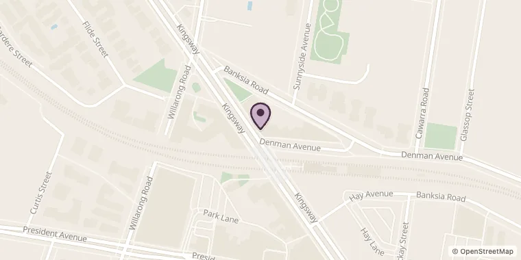 Street map showing Here To Stay Studio at 353 Kingsway, Caringbah