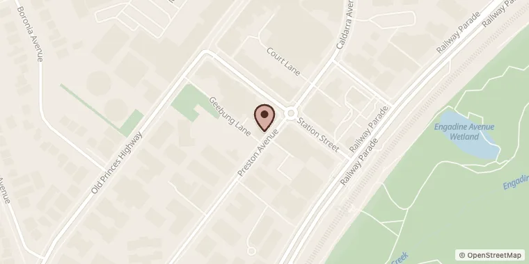 Street map showing Hoomiko Sushi Engadine(JUN&SUSHI PTY LTD) at Unit 2/1 Preston Ave, Engadine
