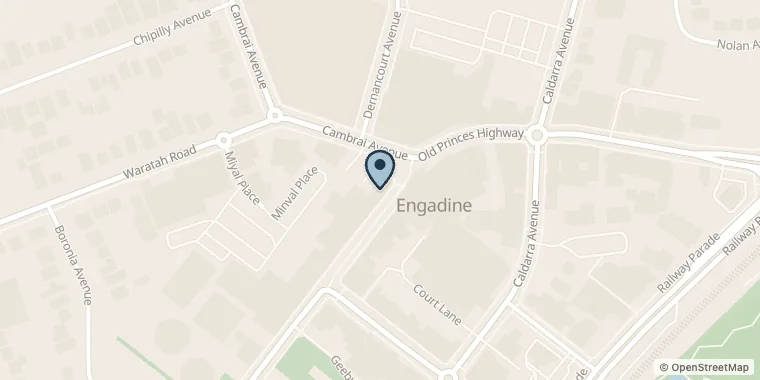 Street map showing IMC Engadine Martial Arts at Suites 1-7/1033 Old Princes Hwy, Engadine