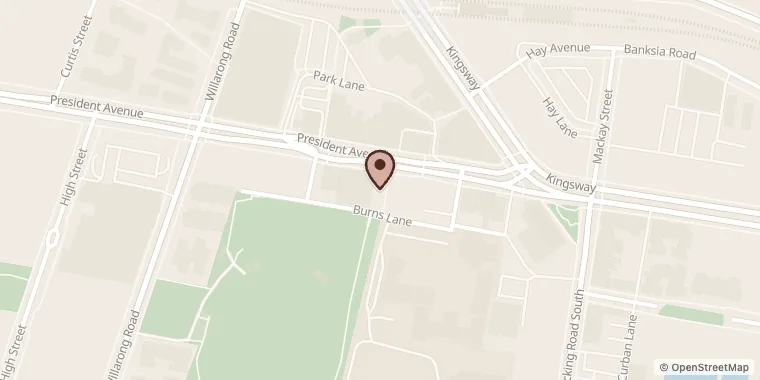 Street map showing Macheon Korean Restaurant at 4/38 President Ave, Caringbah