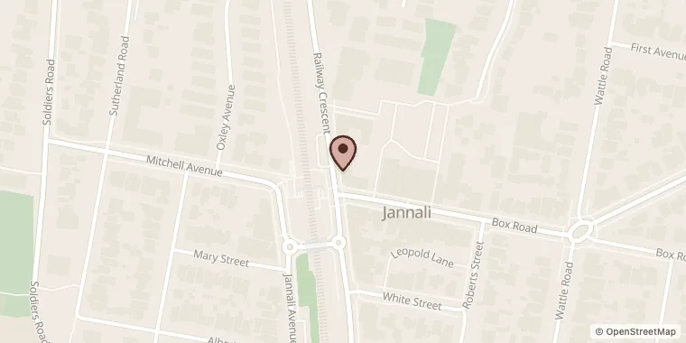 Street map showing Riskalah's Italian Restaurant at 66 Railway Cres, Jannali