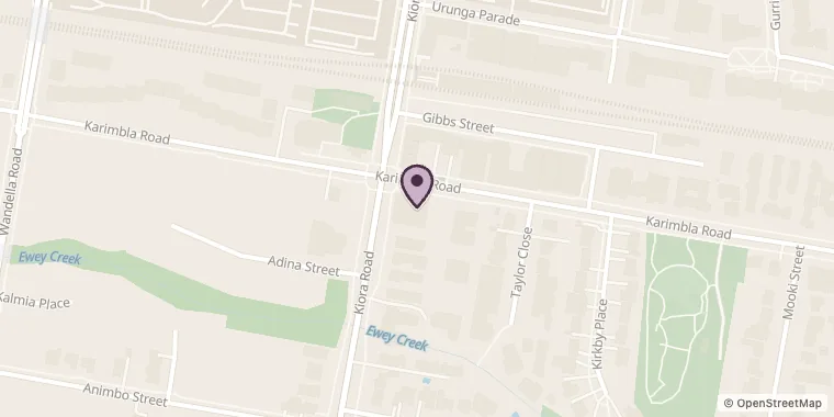 Street map showing Sacred Heart Tattoo Studio at 1/94 Karimbla Rd, Miranda