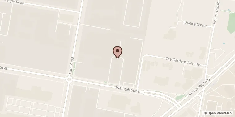 Street map showing Shark Island Brewing Company at Unit 8/29-33 Waratah St, Kirrawee