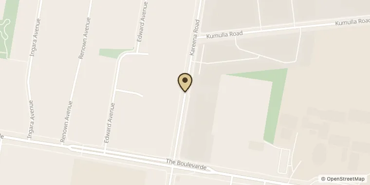 Street map showing Sydney Surfboard Repair at 34b Kareena Road North, Miranda
