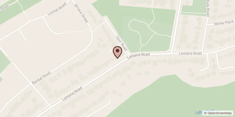 Street map showing Wall Street Espresso at Lantana Rd, Engadine